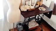 ミシンテーブルの上のディスプレイ変更